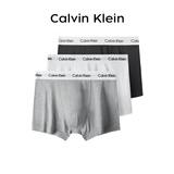 Calvin Klein CK男士平角内裤三条装 0000U2662G 黑白灰-平角长款 S 七夕