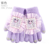 迪士尼（Disney）冰雪奇缘儿童手套冬天女童女孩分指冬季加绒保暖五指女冬