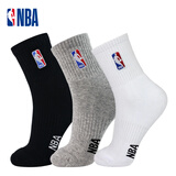 NBA袜子男士中筒休闲运动袜秋冬毛巾底加厚毛圈精梳棉跑步篮球袜3双
