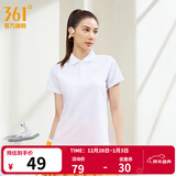 361°运动翻领t恤2025年春夏季新款休闲透气短袖情侣POLO衫开学季 【女款】本白 XL