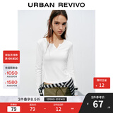 UR2025秋季新款女装时尚休闲简约基础修身T恤UYB450010 本白 L