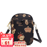 小熊依恋布艺可爱手机包女单肩斜挎包韩版潮手机袋零钱包迷你小包