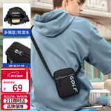 高尔夫（GOLF）单肩包男斜挎包轻便男士小包户外休闲运动包手机挎包小背包 黑色