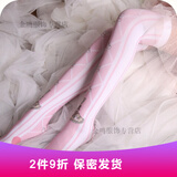 畅印 日系印花加长猫爪过膝袜大腿袜白丝袜二次元动漫cos樱花70cm薄女 双面印花粉紫 均码