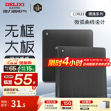 德力西（DELIXI） 开关插座面板 CD821磨砂黑色暗装开关面板86型墙开带usb电脑插座 四开双控开关
