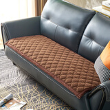 恬景老式实木红木沙发座垫子秋冬真皮沙发坐垫直排三人加厚防滑椅子垫 兔毛宽边 咖啡色 50cm*50cm 【厚度2.5厘米】