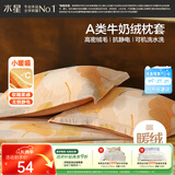 水星家纺枕套牛奶绒冬季双面保暖对枕套抗静电A类枕头罩一对装双人48x74cm