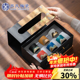 苏氏陶瓷手绘釉画彩茶杯千里江山六色功夫茶杯节日伴手礼茶具