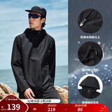 匹克（PEAK）防泼水运动外套男户外冲锋软壳防风风衣连帽单层夹克休闲上衣 【3001常规款A】黑色 XL (180)