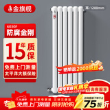金旗舰暖气片家用钢制水暖壁挂式全屋暖气定制集中供暖自采暖立式散热器 防腐金刚60F-高1200mm 6分口
