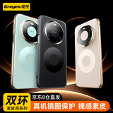 观悦【定制双环素皮丨真机镜圈】适用华为mate80手机壳Mate80pro/80素皮保护套超薄真皮手感防摔商务款