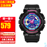卡西欧（CASIO）女表BABY-G少女时代女黑金多功能电子防水运动手表女 送礼推荐 BA-112-1A