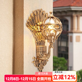 凯优美（KAIYOUMEI）欧式户外壁灯 室外阳台防水led灯具庭院花园别墅门前复古挂墙壁灯 孔雀壁灯/古铜色（led三色灯泡）