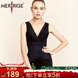 MERRIGE美人计塑身衣女春夏款收腹提臀束腰海藻衣连体内衣 优雅雅黑 4XL (建议体重135-160斤)