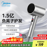 美的（Midea）1.5亿负离子电吹风 大功率护发吹风机 家用吹风筒 家电国家补贴FD205-星光银 圣诞节礼物推荐