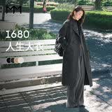 麦檬【1680人生大衣13%+羊绒】MM万件+爆款毛呢外套羊毛女25冬新品 落肩平驳领-深灰5G9970352-H-2 M