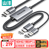 山泽HDMI2.1转DP1.4转接线头1.5米 8K/60hz超高清视频转换器连Displayport公笔记本电脑接显示器HP815X