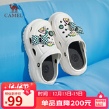 骆驼（CAMEL）洞洞鞋女时髦DIY原创鞋花松糕厚底凉拖鞋 L24M071642 白色 38/39 