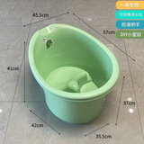 君闵宝宝洗澡桶儿童泡澡桶婴儿浴桶可坐沐浴桶家用浴盆婴儿洗澡盆大号 草绿一体凳0-6岁加厚