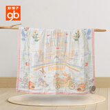 好孩子（gb）婴儿浴巾宝宝纱布浴巾纯棉六层纱布被7A抗菌纱布浴巾115*115 礼盒
