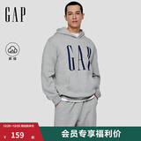 GAP男女装2025秋季新款logo印花抓绒宽松套头连帽衫卫衣786923 浅灰色 2XL (185/104A) 亚洲尺码