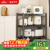 溢彩年华厨房置物架落地多层微波炉架收纳架储物货架 【70*40*86cm】6140