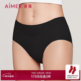 爱慕内裤女经典KiKi裤中腰三角裤轻薄净痕多色AM22100黑色