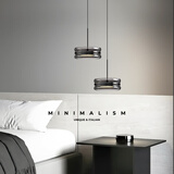 灯筵意式极简床头吊灯高级感轻奢精致可升降主卧房间灯2025新款爆款灯 哑黑色-青瓷款-常规款单头-三色变光 【国货大牌 质保十年】