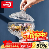 青苹果新年礼物欧式玻璃糖缸糖果罐储物罐水果果盘果斗6.3英寸