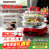 大宇（DAEWOO）玻璃电蒸锅 0塑0涂层 加厚高绷玻璃 多功能炖蒸煮一体蒸汽锅分体可拆洗不锈钢S31-SE-FGH