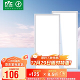 雷士照明（NVC）led集成吊顶厨卫格栅面板灯铝扣板平板卫生间雾银24W*2套装
