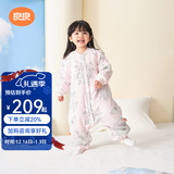 良良婴儿睡袋秋冬加厚款儿童睡袋新生儿分腿款四季通用防踢被 翩翩粉·厚夹棉200g-适合0-15℃ 2XL（建议身高100-115cm）