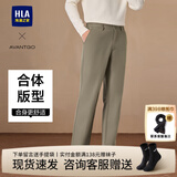 海澜之家（HLA）休闲裤男装24年春秋季直筒微弹透气轻商务系列简约男士休闲长裤子 卡其2C S /165推荐56~60kg
