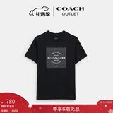 蔻驰（COACH）【圣诞礼物】奥莱男士男装经典标志SQUARE T恤春夏款短袖 黑色 XL