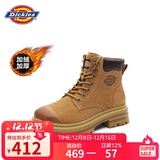 Dickies女士马丁靴高帮时尚情侣靴百搭工装靴女 土黄-加绒 女款-36 