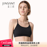 金三塔抹胸100%桑蚕丝防走光吊带抹胸有胸垫2NZF4B405 黑色有胸垫 L