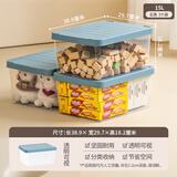 禧天龙（Citylong）收纳盒桌面带盖塑料化妆品盒子收纳筐储物盒整理箱 【大号】石青盖透明盒3个装