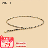 viney牛皮女士皮带时尚腰带装饰链条腰链外搭西装收腰裤带裤带生日礼物