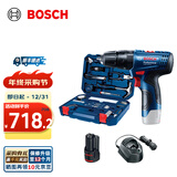 博世（BOSCH） GSB 120 12V锂电充电式冲击钻+家用多功能工具箱108件套 单电版组合套装