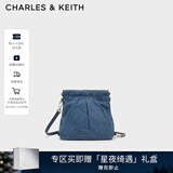 CHARLES&KEITH迷你菱格流浪包单肩斜挎双肩包包女包生日新年礼物CK2-60782390 【S号】Denim Blue深牛仔蓝色 S