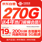 中国联通流量卡19元【4年会员】全国通用电话卡手机卡5G长期纯上网学生非无限终永久
