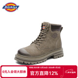 Dickies女士马丁靴高帮时尚情侣靴百搭工装靴女 浅咖 男女款-39 