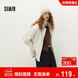 森马（Semir）森柔牛仔|牛仔外套女中长款灯芯绒翻领秋季落肩宽松103524109001