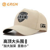 GRGN帽子男士棒球帽四季加大头围宽帽檐鸭舌帽显脸小鸭舌帽中青年帽子