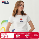 斐乐 斐乐女装官方女士短袖T恤夏季休闲运动内搭t恤运动上衣 标准白-F51W328152FWT S （160/80A/S）