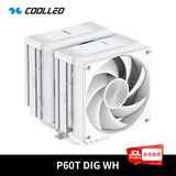 COOLLEO酷里奥倚天P60T性能版CPU塔式6热管(六铜管)双塔散热器风扇静音台式机电脑风冷AM5 AMD4 1700 1200 倚天P60T DIG WH(数显白化版)