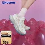 FILA FUSION斐乐潮牌女鞋BIANCO厚底潮鞋硬糖鞋跑步鞋 香草冰白/珍珠粉-VA 36.5
