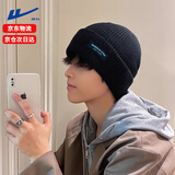 回力毛线帽子男冬季保暖针织帽大头围加厚包头帽户外骑行防寒护耳帽