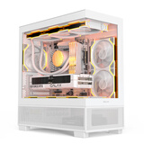 影驰魅影V5海景房台式电脑主机箱白色/支持360水冷/M-ATX主板/风道机箱/5槽可装厚显卡/显卡限长400mm