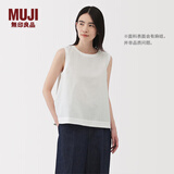 MUJI 女式 汉麻棉无袖罩衫 上衣女款背心坎肩 女装夏季 BC2MRC5S 白色 M （160/84A）